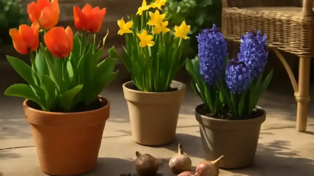Bulbi primaverili in vaso su un balcone ventoso: scelta del contenitore, profondità e protezione